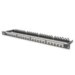   DIGITUS 24port 19" 0,5U fekete moduláris üres Patch Panel