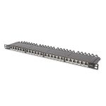   DIGITUS CAT6A HD 24port 19" 0,5U kompakt fekete árnyékolt Patch Panel