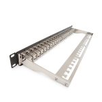   KE-Line Cat6A Moduláris árnyékolt Patch panel 1U 24xRJ45/s fekete HD csatlakozókkal