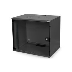 DIGITUS SOHO19" 7U 370x540x400mm lapraszerelt fekete fali rack szekrény