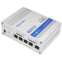 Teltonika RUTX12DUAL 4xGbE LAN 2xminiSIM 4G/LTE CAT6 Bluetooth Dual Band Vezeték nélküli Gigabit ipari router