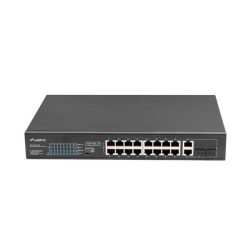 Lanberg RSFE-16P-2C-250 16x100Mbps PoE+ LAN 2x1GbE RJ45/SFP combo port nem menedzselhető PoE switch