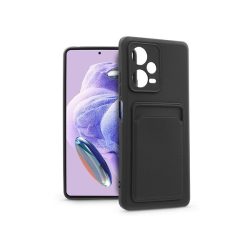 Haffner PT-6730 Xiaomi Redmi Note 12 Pro+ 5G fekete szilikon hátlap kártyatartóval