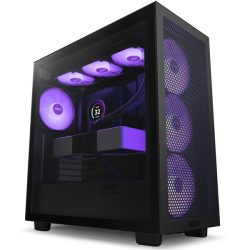 NZXT H7 Flow 2023 RGB Fekete (Táp nélküli) ablakos ATX ház