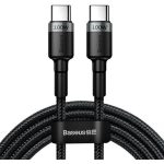   Baseus Cafule USB-C - USB-C kábel QC 3.0 2m szürke-fekete CATKLF-ALG1