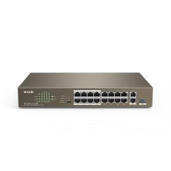 Tenda TEF1118P-16-150W 16xFE PoE LAN 2xGbE LAN 1xSFP port nem menedzselhető PoE switch