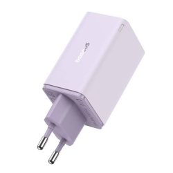 Baseus P10162705532-00 GaN6 Pro 100W EU lila gyorstöltő adapter 1m USB Type-C - Type-C kábellel