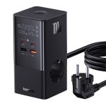   Baseus E00023609113-00 PowerCombo 100W fekete hálózati töltő és elosztó