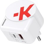   SKROSS 1.302425 65W GaN USB-A/USB-C fehér gyorstöltő + Type-C kábel