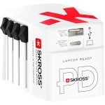   SKROSS 1.302333 World 65W USB-A/USB-C fehér világutazó adapter + Type-C kábel