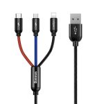   Baseus CAMLT-ASY01 3in1 30cm Type-C/Lightning/microUSB fekete töltőkábel