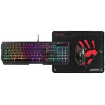   A4-Tech A4TKLA47265 Bloody B1700 USB fekete gamer billentyűzet + egér + egérpad csomag