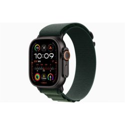 Apple Watch Ultra2 v2 Cellular (49mm) fekete titán tok, sötétzöld alpesi pánt (L) okosóra