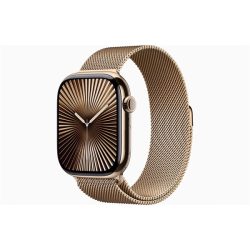 Apple Watch S10 Cellular (46mm) arany titán tok, arany milánói szíj (S/M) okosóra