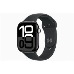 Apple Watch S10 Cellular (46mm) kozmoszfekete alumínium tok, fekete sportszíj (S/M) okosóra