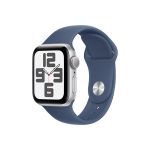   Apple Watch SE2 v3 GPS (40mm) ezüst alumínium tok, denim sportszíj (S/M) okosóra